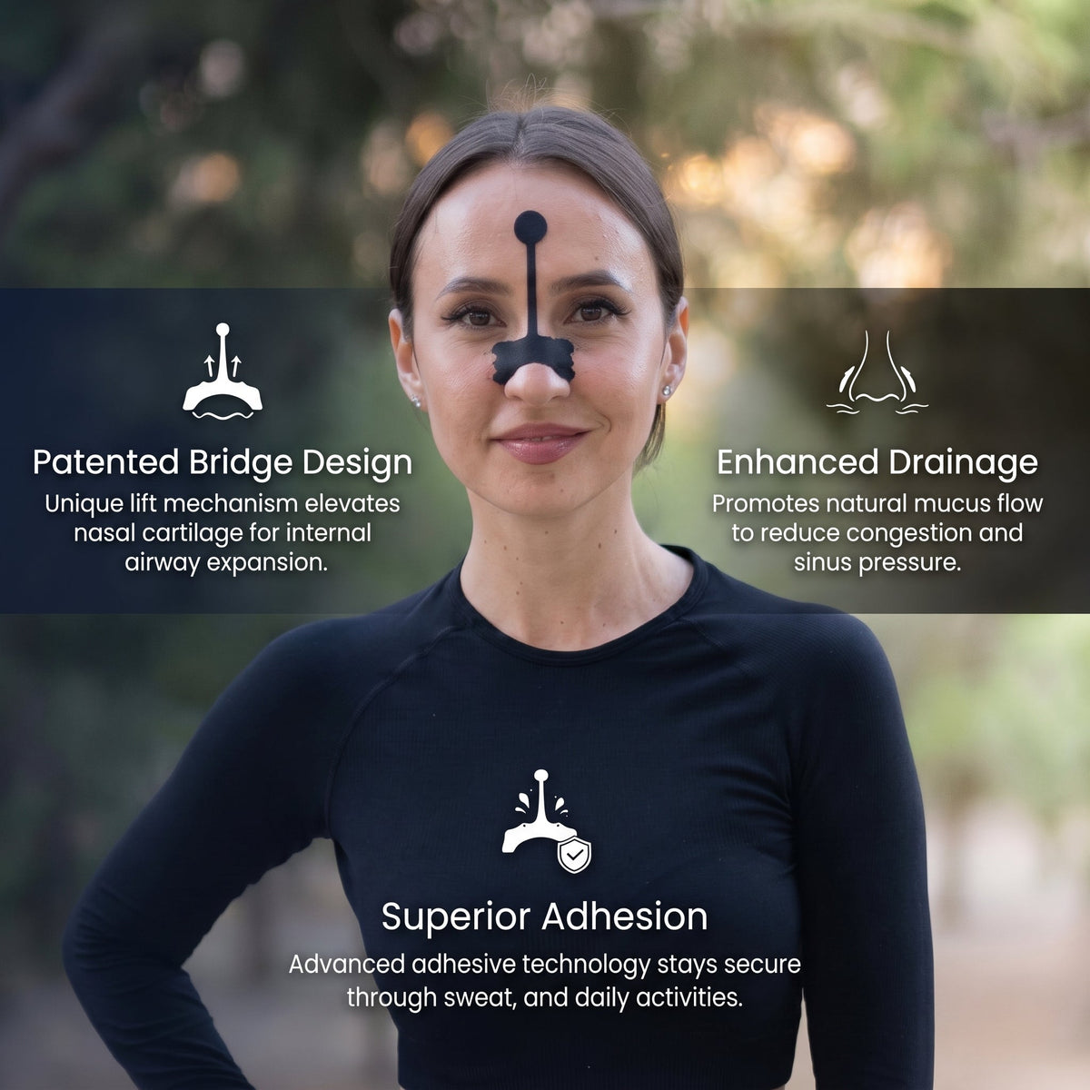 BreatheUp Next Generation Nasal Strips - Black