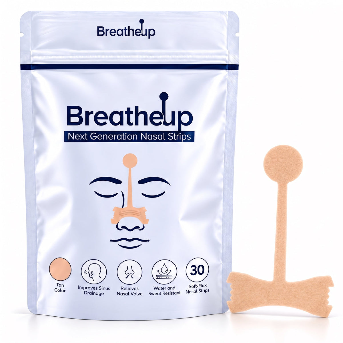 BreatheUp Next Generation Nasal Strips - Tan